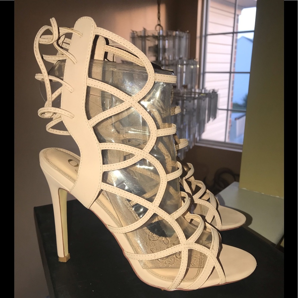 Blush Color Cage Style Heels Size 10